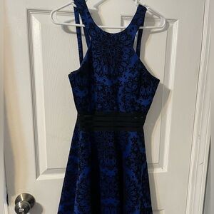 City Studio Royal Blue and Black Dress